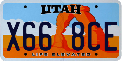 UT license plate X668CE