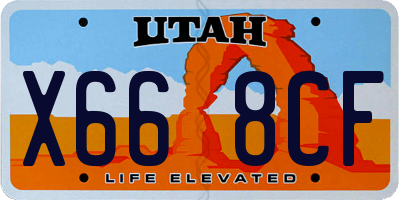 UT license plate X668CF