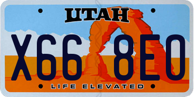 UT license plate X668EO
