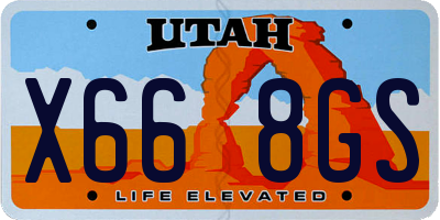 UT license plate X668GS