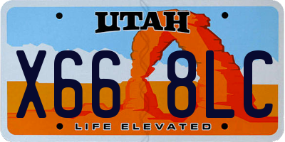 UT license plate X668LC