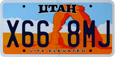 UT license plate X668MJ