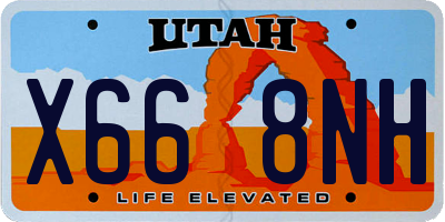 UT license plate X668NH