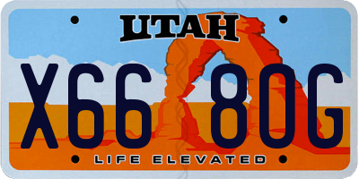 UT license plate X668OG