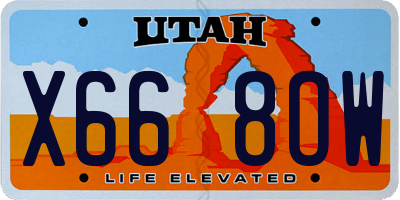 UT license plate X668OW