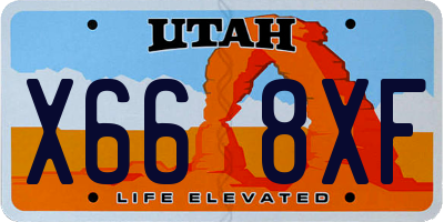 UT license plate X668XF