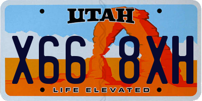 UT license plate X668XH