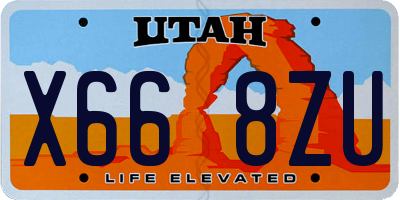 UT license plate X668ZU