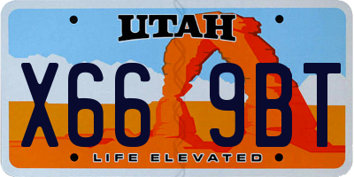 UT license plate X669BT