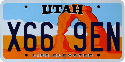 UT license plate X669EN