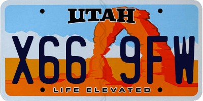 UT license plate X669FW