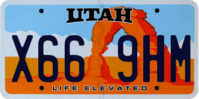 UT license plate X669HM