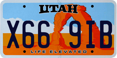 UT license plate X669IB