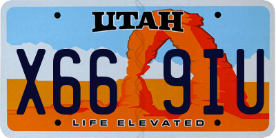 UT license plate X669IU