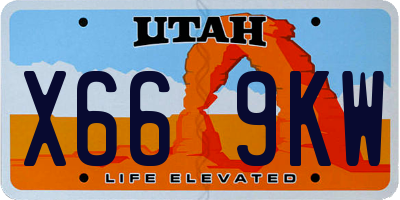 UT license plate X669KW