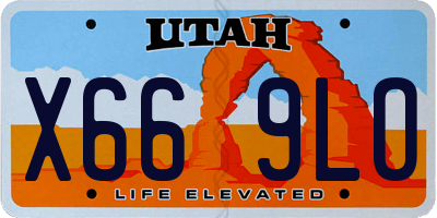 UT license plate X669LO