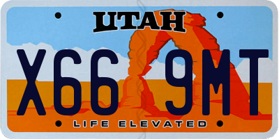 UT license plate X669MT
