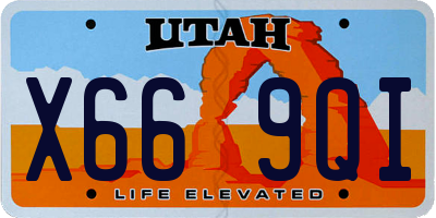 UT license plate X669QI