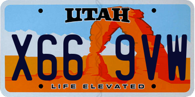 UT license plate X669VW