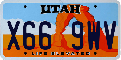UT license plate X669WV