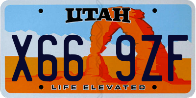 UT license plate X669ZF