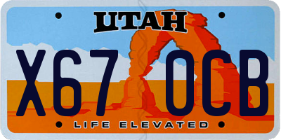 UT license plate X670CB
