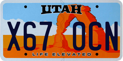 UT license plate X670CN