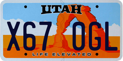 UT license plate X670GL