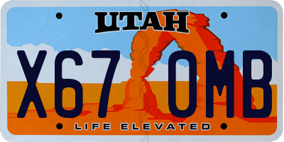 UT license plate X670MB