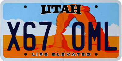 UT license plate X670ML