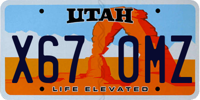 UT license plate X670MZ