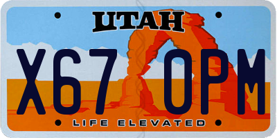 UT license plate X670PM