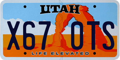 UT license plate X670TS