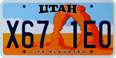 UT license plate X671EO