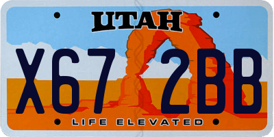 UT license plate X672BB