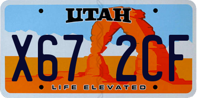 UT license plate X672CF