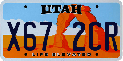UT license plate X672CR