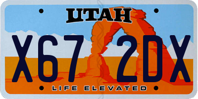 UT license plate X672DX