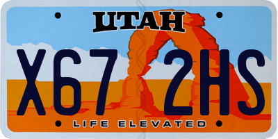 UT license plate X672HS