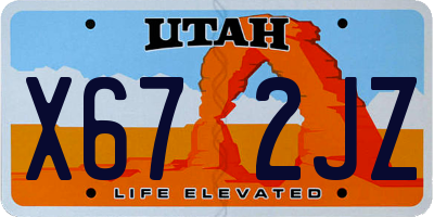 UT license plate X672JZ