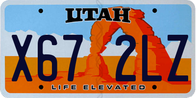 UT license plate X672LZ