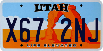 UT license plate X672NJ