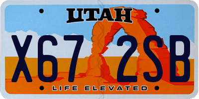 UT license plate X672SB