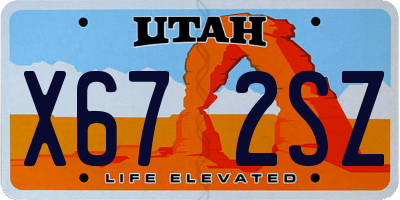 UT license plate X672SZ