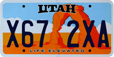 UT license plate X672XA