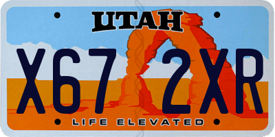UT license plate X672XR