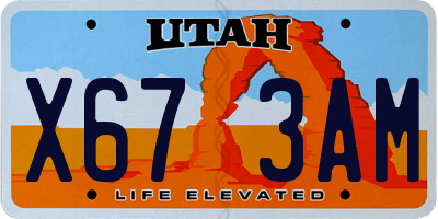 UT license plate X673AM