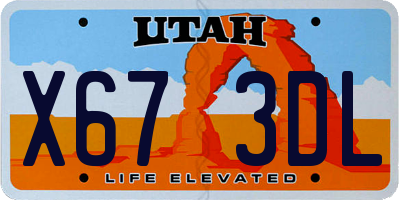 UT license plate X673DL