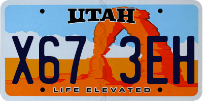 UT license plate X673EH
