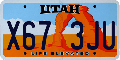 UT license plate X673JU